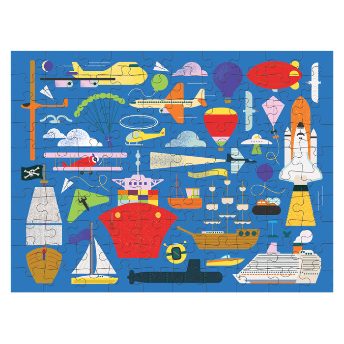 On The Move 100 piece Double-Sided Puzzle by Mudpuppy