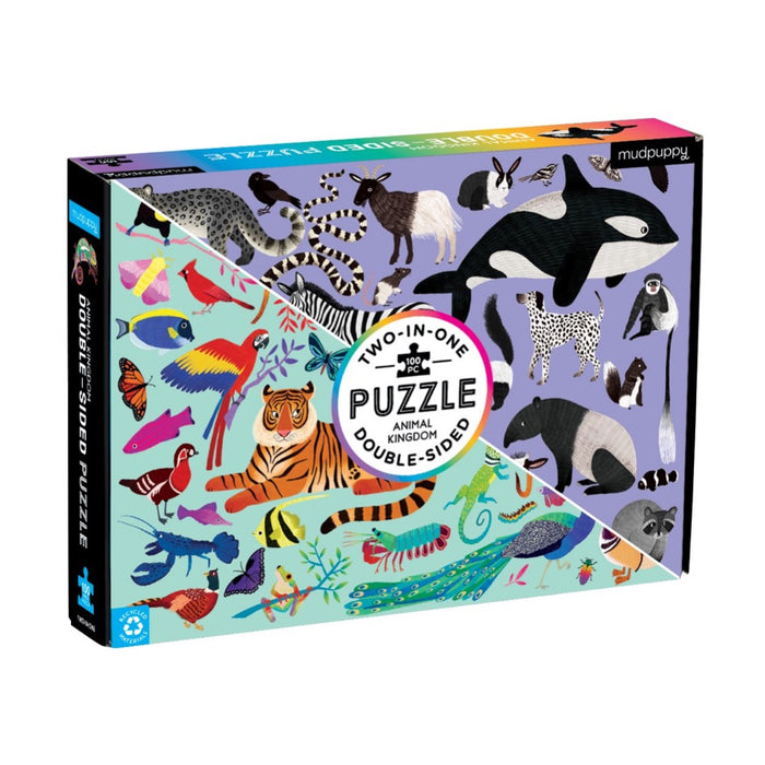 Animal Kingdom 100 piece Double-Sided Puzzle by Mudpuppy